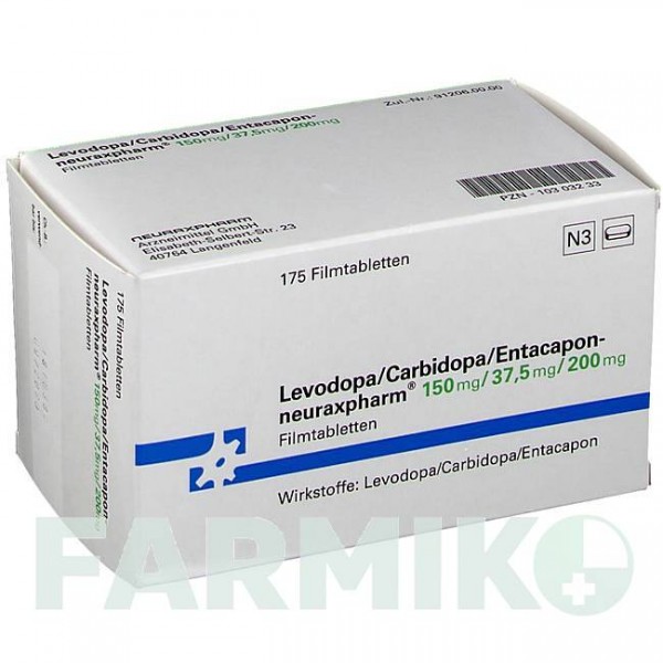 ЛЕВОДОПА (LEVODOPA) 150/37,5/200 таблетки 30 шт - Леводопа, Карбидопа, Энтакапон NEURAXPHARM