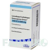 ЛЕВОДОПА (LEVODOPA) 150/37,5/200 таблетки 30 шт - Леводопа, Карбідопа, Ентакапон ORION