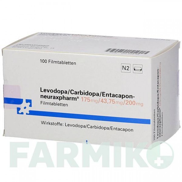 ЛЕВОДОПА (LEVODOPA) 175/43,75/200 таблетки 100 шт - Леводопа, Карбидопа, Энтакапон NEURAXPHARM
