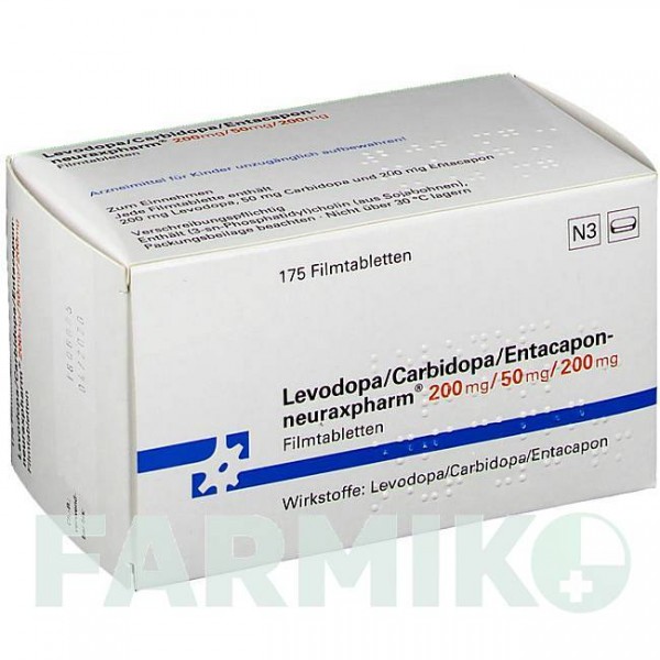 ЛЕВОДОПА (LEVODOPA) 200/50/200 таблетки 175 шт - Леводопа, Карбидопа, Энтакапон NEURAXPHARM
