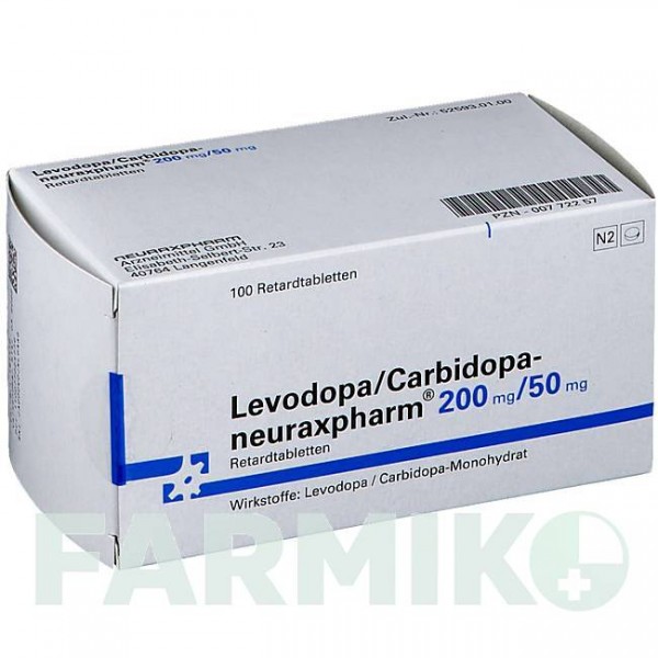 ЛЕВОДОПА (LEVODOPA) 200/50 мг таблетки 100 шт - Леводопа, Карбидопа NEURAXPHARM