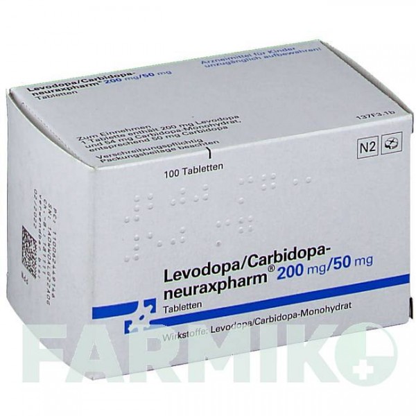 ЛЕВОДОПА (LEVODOPA) 200/50 мг таблетки 100 шт - Леводопа, Карбідопа NEURAXPHARM