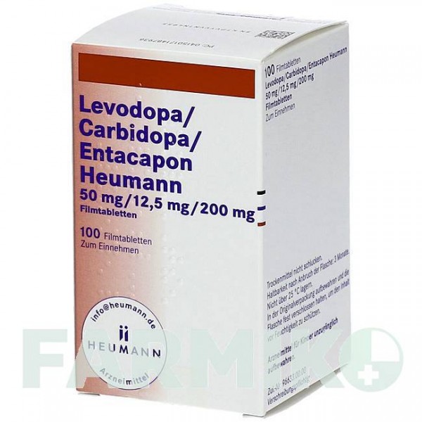 ЛЕВОДОПА (LEVODOPA) 50/12,5/200 таблетки 100 шт - Леводопа, Карбидопа, Энтакапон HEUMANN PHARMA