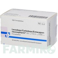 ЛЕВОДОПА (LEVODOPA) 50/12,5/200 таблетки 100 шт - Леводопа, Карбідопа, Ентакапон NEURAXPHARM