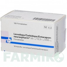 ЛЕВОДОПА (LEVODOPA) 50/12,5/200 таблетки 100 шт - Леводопа, Карбидопа, Энтакапон NEURAXPHARM