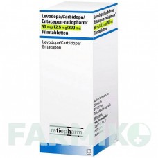 ЛЕВОДОПА (LEVODOPA) 50/12,5/200 таблетки 30 шт - Леводопа, Карбидопа, Энтакапон RATIOPHARM