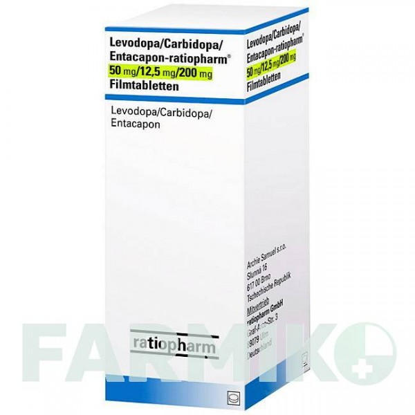 ЛЕВОДОПА (LEVODOPA) 50/12,5/200 таблетки 30 шт - Леводопа, Карбідопа, Ентакапон RATIOPHARM