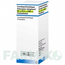 ЛЕВОДОПА (LEVODOPA) 50/12,5/200 таблетки 100 шт - Леводопа, Карбидопа, Энтакапон RATIOPHARM