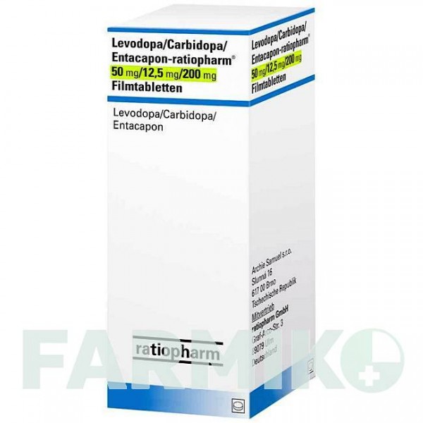 ЛЕВОДОПА (LEVODOPA) 50/12,5/200 таблетки 100 шт - Леводопа, Карбідопа, Ентакапон RATIOPHARM