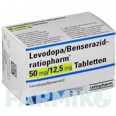 ЛЕВОДОПА (LEVODOPA) 50 мг/12,5 мг таблетки 60 шт - Леводопа, Бенсеразид RATIOPHARM