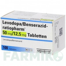 ЛЕВОДОПА (LEVODOPA) 50 мг/12,5 мг таблетки 100 шт - Леводопа, Бенсеразид RATIOPHARM