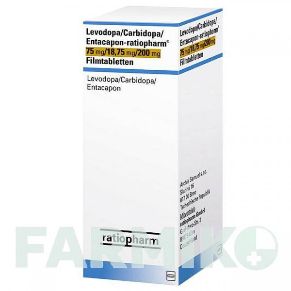 ЛЕВОДОПА (LEVODOPA) 75/18,75/200 таблетки 100 шт - Леводопа, Карбідопа, Ентакапон RATIOPHARM