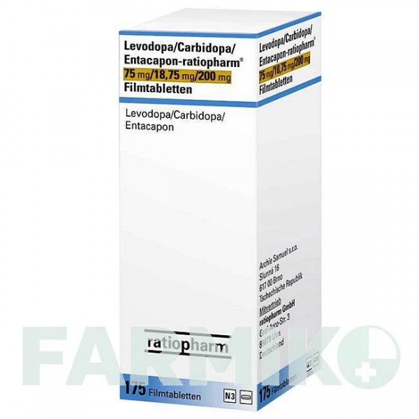 ЛЕВОДОПА (LEVODOPA) 75/18,75/200 таблетки 175 шт - Леводопа, Карбідопа, Ентакапон RATIOPHARM