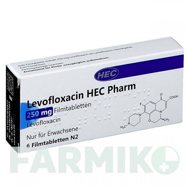 ЛЕВОФЛОКСАЦИН (LEVOFLOXACIN) 250 мг таблетки 6 шт - Левофлоксацин HEC PHARM