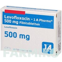 ЛЕВОФЛОКСАЦИН (LEVOFLOXACIN) 500 мг таблетки 10 шт - Левофлоксацин 1 A PHARMA