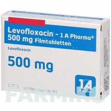 ЛЕВОФЛОКСАЦИН (LEVOFLOXACIN) 500 мг таблетки 10 шт - Левофлоксацин 1 A PHARMA