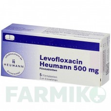 ЛЕВОФЛОКСАЦИН (LEVOFLOXACIN) 500 мг таблетки 5 шт - Левофлоксацин HEUMANN PHARMA