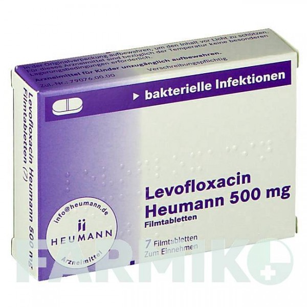 ЛЕВОФЛОКСАЦИН (LEVOFLOXACIN) 500 мг таблетки 7 шт - Левофлоксацин HEUMANN PHARMA