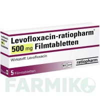 ЛЕВОФЛОКСАЦИН (LEVOFLOXACIN) 500 мг таблетки 5 шт - Левофлоксацин RATIOPHARM