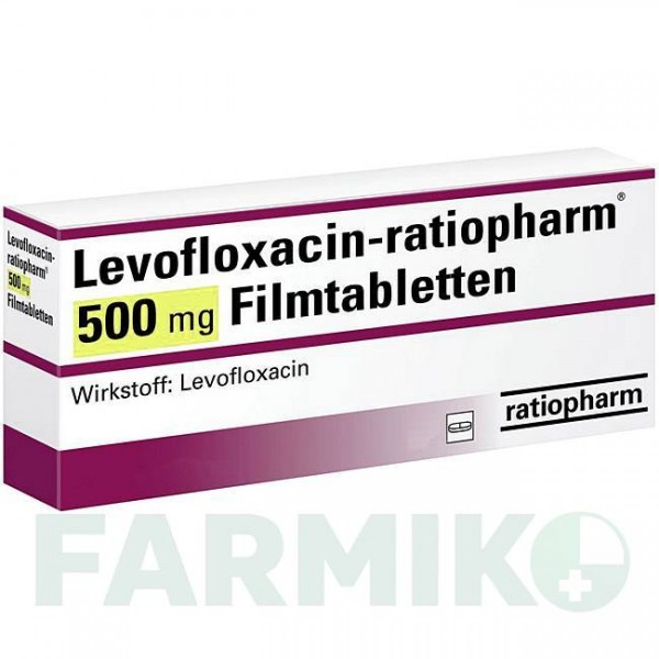 ЛЕВОФЛОКСАЦИН (LEVOFLOXACIN) 500 мг таблетки 10 шт - Левофлоксацин RATIOPHARM