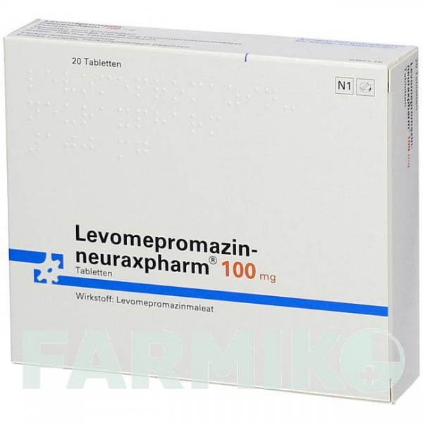 ЛЕВОМЕПРОМАЗИН (LEVOMEPROMAZIN) 100 мг таблетки 20 шт - Левомепромазин NEURAXPHARM