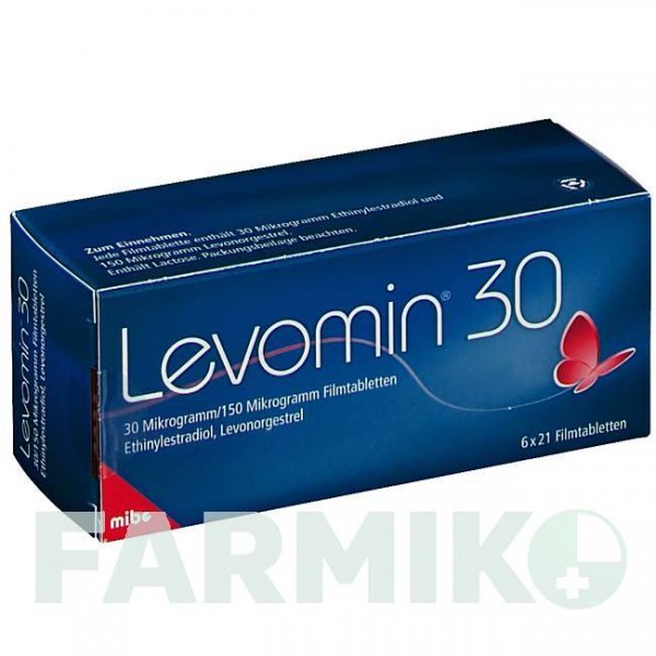 ЛЕВОМИН (LEVOMIN) 30 мкг/150 мкг таблетки 6x21 шт - Левоноргестрел, Этинилэстрадиол MIBE