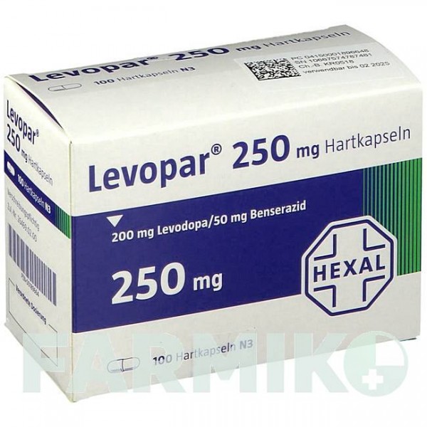 ЛЕВОПАР (LEVOPAR) 250 мг капсулы 100 шт - Леводопа, Бенсеразид HEXAL