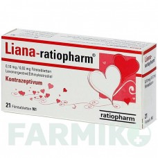 ЛИАНА (LIANA) 0,1/0,02 мг таблетки 21 шт - Левоноргестрел, Этинилэстрадиол RATIOPHARM