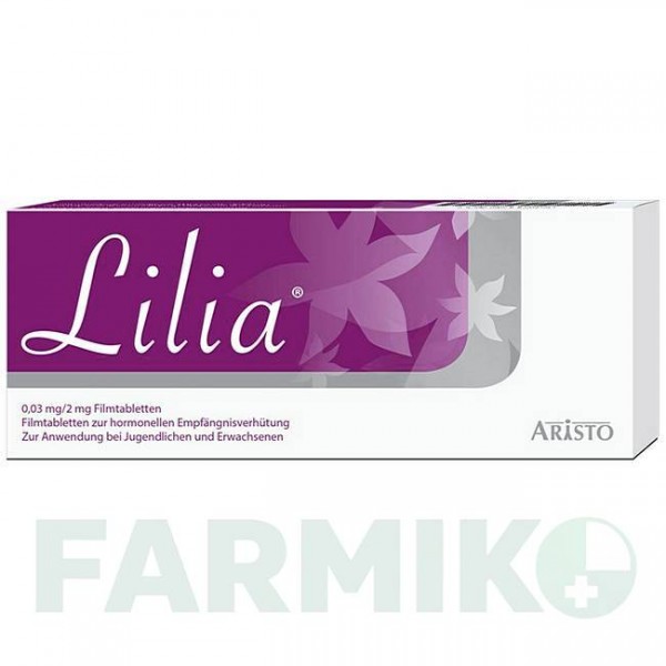 ЛІЛІЯ (LILIA) 0,03 мг/2 мг таблетки 6x21 шт - Хлормадинон, Етинілестрадіол ARISTO PHARMA