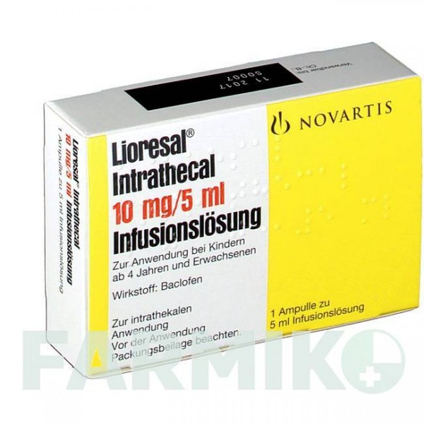 ЛІОРЕЗАЛ (LIORESAL) 10 мг розчин 5 мл - Баклофен NOVARTIS