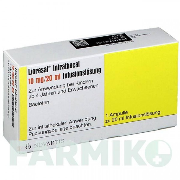ЛИОРЕЗАЛ (LIORESAL) 10 мг раствор 5x20 мл - Баклофен NOVARTIS