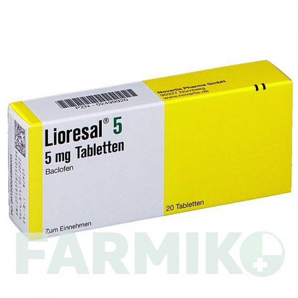 ЛИОРЕЗАЛ (LIORESAL) 5 таблетки 20 шт - Баклофен NOVARTIS
