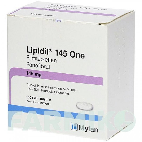 ЛІПІДИЛ (LIPIDIL) 145 таблетки 100 шт - Фенофібрат KOHLPHARMA