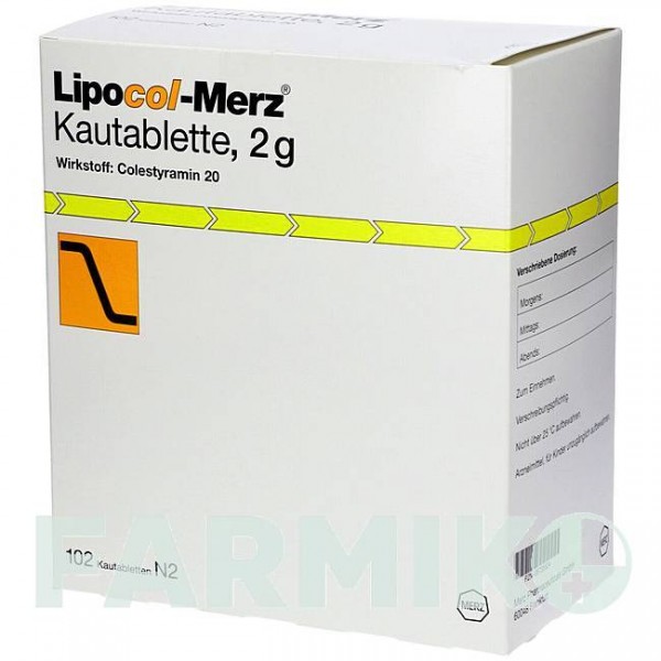ЛИПОКОЛ МЕРЦ (LIPOCOL MERZ) таблетки 102 шт - Колестирамин MERZ