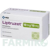 ЛИПТРУЗЕТ (LIPTRUZET) 10 мг/10 мг таблетки 100 шт - Аторвастатин, Эзетимиб 1 0 1 CAREFARM