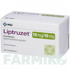 ЛИПТРУЗЕТ (LIPTRUZET) 10 мг/10 мг таблетки 100 шт - Аторвастатин, Эзетимиб 1 0 1 CAREFARM