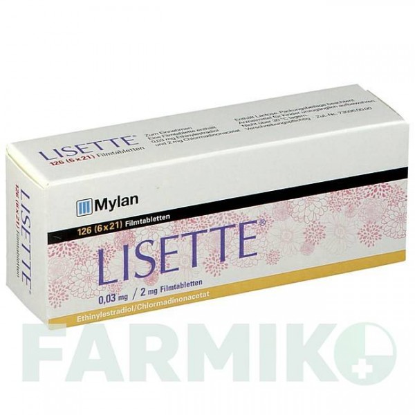 ЛІЗЕТТ (LISETTE) 0,03 мг/2 мг таблетки 126 шт - Хлормадинон, Етинілестрадіол VIATRIS