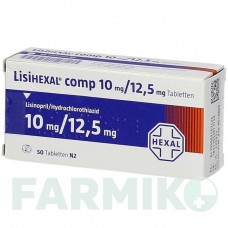ЛІЗИГЕКСАЛ (LISIHEXAL) 10 мг/12,5 мг таблетки 50 шт - Лізиноприл, Гідрохлоротіазид HEXAL