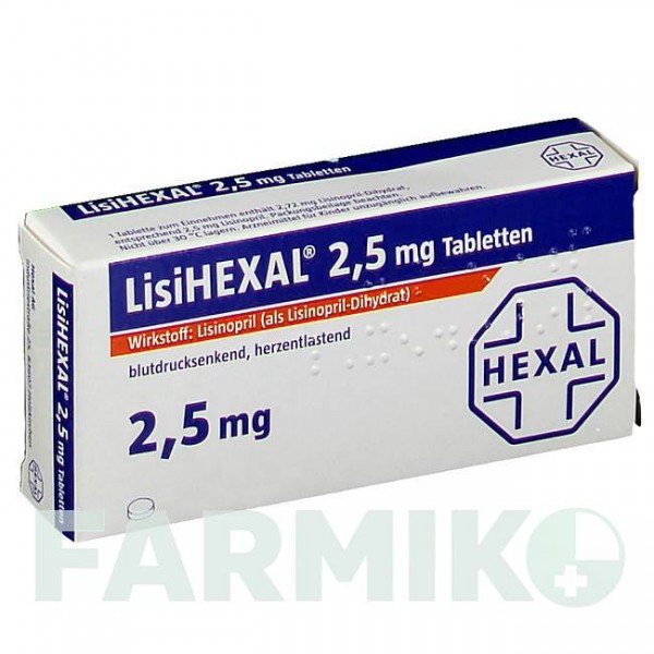 ЛІЗИГЕКСАЛ (LISIHEXAL) 2,5 мг таблетки 50 шт - Лізиноприл HEXAL