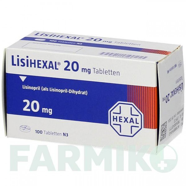 ЛИЗИГЕКСАЛ (LISIHEXAL) 20 мг таблетки 50 шт - Лизиноприл HEXAL