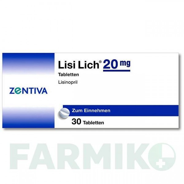 ЛИЗИЛИХ (LISILICH) 20 мг таблетки 30 шт - Лизиноприл ZENTIVA