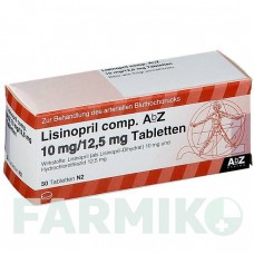 ЛІЗИНОПРИЛ (LISINOPRIL) 10/12,5 мг таблетки 50 шт - Лізиноприл, Гідрохлоротіазид ABZ PHARMA