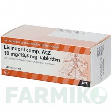 ЛІЗИНОПРИЛ (LISINOPRIL) 10/12,5 мг таблетки 100 шт - Лізиноприл, Гідрохлоротіазид ABZ PHARMA