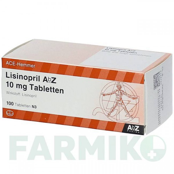 ЛИЗИНОПРИЛ (LISINOPRIL) 10 мг таблетки 100 шт - Лизиноприл ABZ PHARMA