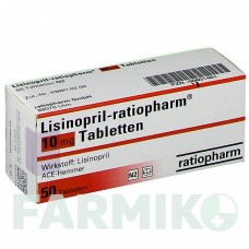 ЛИЗИНОПРИЛ (LISINOPRIL) 10 мг таблетки 50 шт - Лизиноприл RATIOPHARM