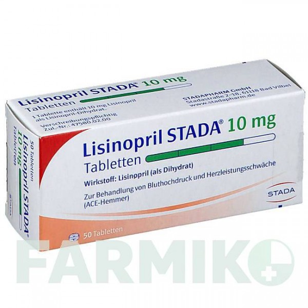 ЛІЗИНОПРИЛ (LISINOPRIL) 10 мг таблетки 50 шт - Лізиноприл STADAPHARM