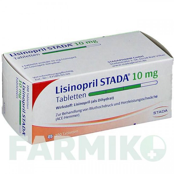 ЛІЗИНОПРИЛ (LISINOPRIL) 10 мг таблетки 100 шт - Лізиноприл STADAPHARM