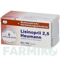 ЛИЗИНОПРИЛ (LISINOPRIL) 2,5 таблетки 100 шт - Лизиноприл HEUMANN PHARMA