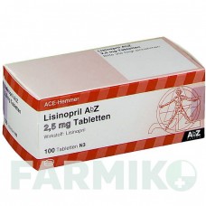 ЛІЗИНОПРИЛ (LISINOPRIL) 2,5 мг таблетки 100 шт - Лізиноприл ABZ PHARMA