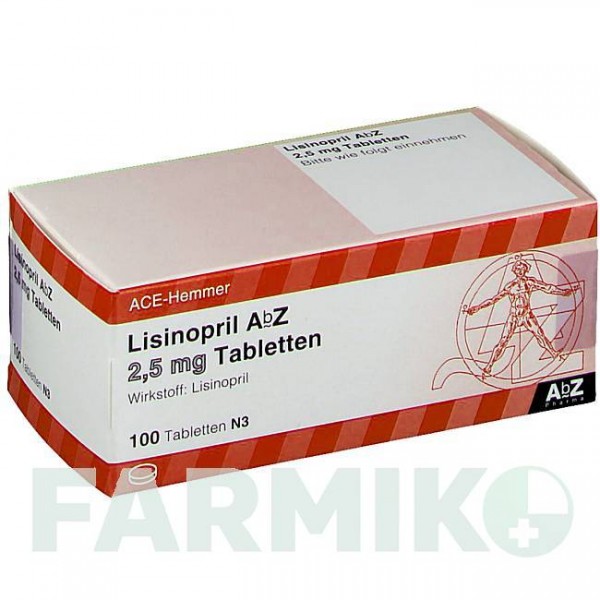 ЛИЗИНОПРИЛ (LISINOPRIL) 2,5 мг таблетки 100 шт - Лизиноприл ABZ PHARMA